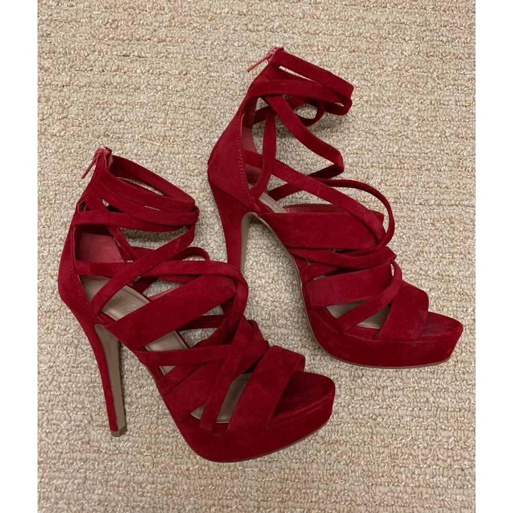 Charlotte Russe Red Strappy Heels